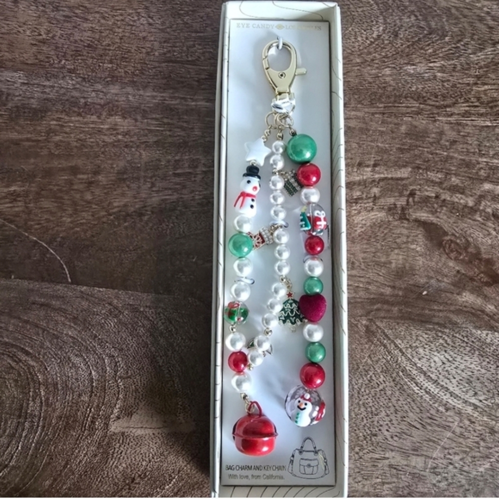 ✨️Eye Candy Christmas Snowman Tree Stocking Purse Charm/Keychain ✨️🎄⛄️